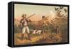 Frontier Hunters with Dogs-null-Framed Stretched Canvas