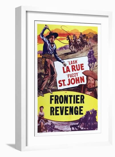 Frontier Revenge, Lash La Rue, Fuzzy St. John, Peggy Stewart, 1948-null-Framed Art Print