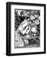 Frontispece to 'Goblin Market and Other Poems' by Christina Rossetti, Engraved by William Morris-Dante Gabriel Rossetti-Framed Premium Giclee Print
