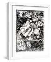 Frontispece to 'Goblin Market and Other Poems' by Christina Rossetti, Engraved by William Morris-Dante Gabriel Rossetti-Framed Premium Giclee Print