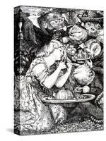 Frontispece to 'Goblin Market and Other Poems' by Christina Rossetti, Engraved by William Morris-Dante Gabriel Rossetti-Stretched Canvas