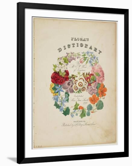 Frontispiece and Title Page, Wreath of Flowers, from Flora's Dictionary, 1838-E. W. Wirt-Framed Giclee Print