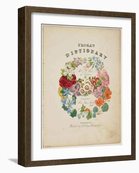 Frontispiece and Title Page, Wreath of Flowers, from Flora's Dictionary, 1838-E. W. Wirt-Framed Giclee Print