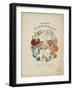 Frontispiece and Title Page, Wreath of Flowers, from Flora's Dictionary, 1838-E. W. Wirt-Framed Giclee Print