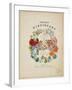 Frontispiece and Title Page, Wreath of Flowers, from Flora's Dictionary, 1838-E. W. Wirt-Framed Giclee Print