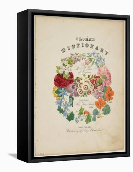 Frontispiece and Title Page, Wreath of Flowers, from Flora's Dictionary, 1838-E. W. Wirt-Framed Stretched Canvas