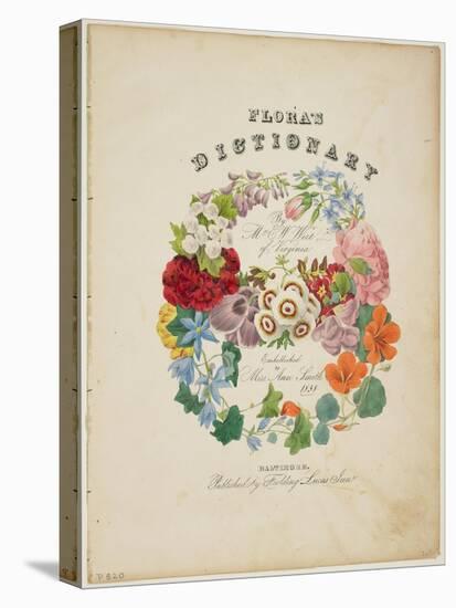 Frontispiece and Title Page, Wreath of Flowers, from Flora's Dictionary, 1838-E. W. Wirt-Stretched Canvas