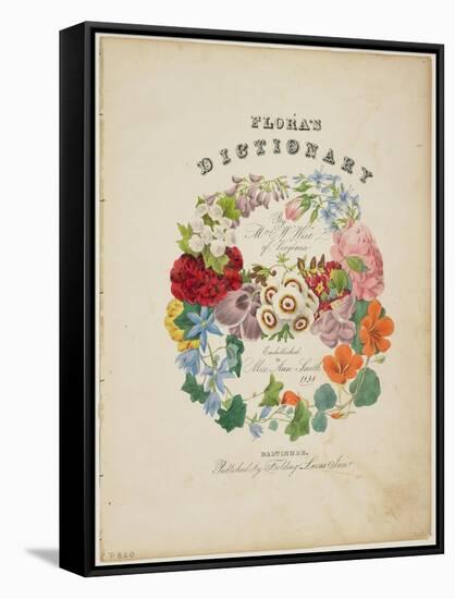 Frontispiece and Title Page, Wreath of Flowers, from Flora's Dictionary, 1838-E. W. Wirt-Framed Stretched Canvas