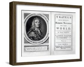 Frontispiece and Titlepage to 'Gulliver's Travels' by Jonathan Swift, 1726-English School-Framed Giclee Print