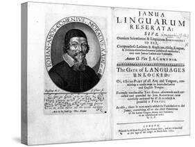 Frontispiece and Titlepage to 'Janua Linguarum Reserata' with a Portrait of Jan Amos Komensky-Czech-Stretched Canvas