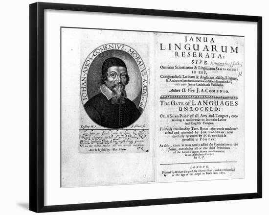 Frontispiece and Titlepage to 'Janua Linguarum Reserata' with a Portrait of Jan Amos Komensky-Czech-Framed Giclee Print