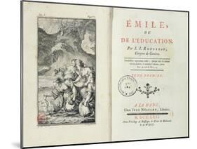 Frontispiece for 'Emile' by Jean-Jacques Rousseau, 1762 (Engraving)-Netherlandish-Mounted Giclee Print