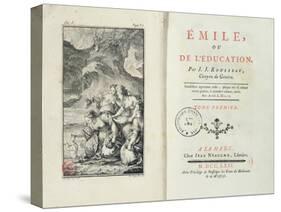 Frontispiece for 'Emile' by Jean-Jacques Rousseau, 1762 (Engraving)-Netherlandish-Stretched Canvas