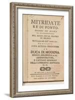 Frontispiece from an Early Copy of 'Mitridate, Re Di Ponte', an Opera by Wolfgang Amadeus Mozart-Italian School-Framed Giclee Print