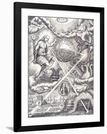 Frontispiece from Athanasius Kircher's Ars Magna Lucis Et Umbrae-null-Framed Premium Giclee Print