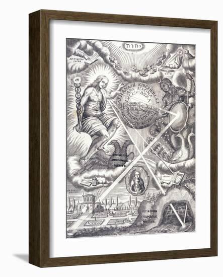 Frontispiece from Athanasius Kircher's Ars Magna Lucis Et Umbrae-null-Framed Giclee Print