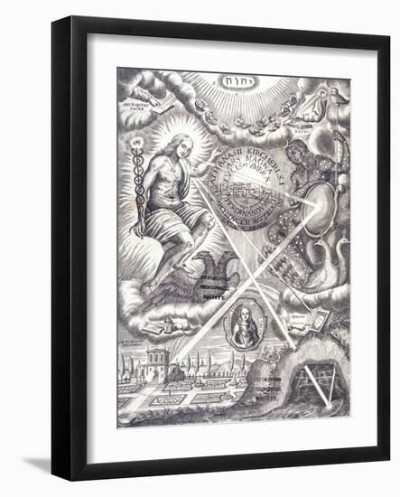 Frontispiece from Athanasius Kircher's Ars Magna Lucis Et Umbrae-null-Framed Giclee Print