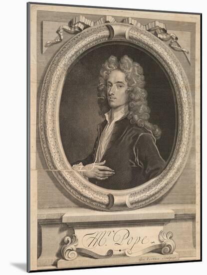 Frontispiece from 'Works' by Alexander Pope, London 1717-George Vertue-Mounted Giclee Print