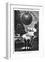 Frontispiece of "Around the World in Eighty Days" by Jules Verne Paris, Hetzel, Late 19th Century-L Bennet-Framed Giclee Print