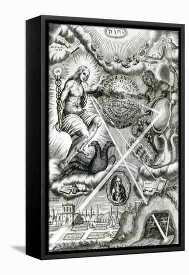 Frontispiece of Ars Magna Lucis et Umbrae, by Athanasius Kircher-null-Framed Stretched Canvas