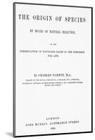 Frontispiece of C. Darwin's Origin of Species-Science Photo Library-Mounted Photographic Print