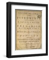 Frontispiece of Chamber Symphonies, 1736-Nicola Antonio Porpora-Framed Giclee Print