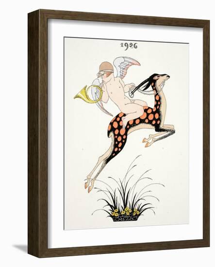 Frontispiece of 'Falbalas and Fanfreluches, Almanach des Modes Présentes, P-Georges Barbier-Framed Giclee Print