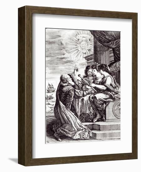 Frontispiece of Opere Di Galileo Galilei, Published in Bologna in 1656-null-Framed Giclee Print