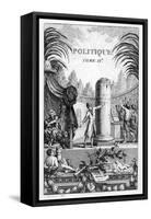 Frontispiece of ' Politique', Tome Ii of Jean-Jacques Rousseau (Engraving)-Jean Claude Naigeon-Framed Stretched Canvas