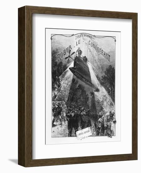 Frontispiece of "Robur Le Conquerant" by Jules Verne Paris, Hetzel, 1886-L Bennet-Framed Giclee Print