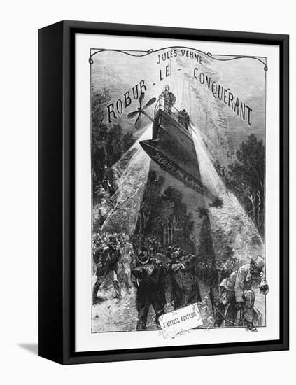 Frontispiece of "Robur Le Conquerant" by Jules Verne Paris, Hetzel, 1886-L Bennet-Framed Stretched Canvas