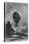 Frontispiece to "Five Weeks in a Balloon" by Jules Verne-Édouard Riou-Stretched Canvas