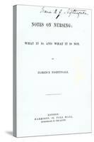 Frontispiece to Florence Nightingale's 'Notes on Nursing: What it Is, and What it Is Not'-null-Stretched Canvas