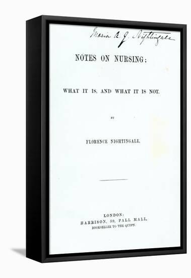 Frontispiece to Florence Nightingale's 'Notes on Nursing: What it Is, and What it Is Not'-null-Framed Stretched Canvas