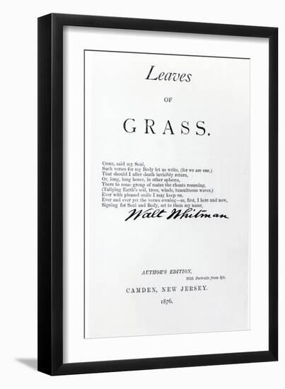 Frontispiece to 'Leaves of Grass' by Walt Whitman-null-Framed Giclee Print