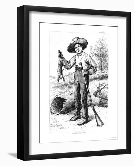 Frontispiece to "The Adventures of Huckleberry Finn," by Mark Twain 1884-Edward Windsor Kemble-Framed Giclee Print