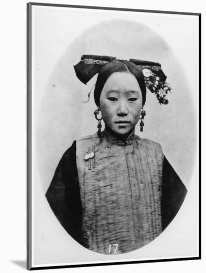 Frontview of Coiffure of a Married Manchu Matron, C.1867-72-John Thomson-Mounted Premium Photographic Print