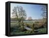 Frost at Thundery Meadows, Elstead, Surrey, England, UK-Pearl Bucknall-Framed Stretched Canvas