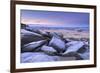 Frost Covered Granite Boulders at Great Staple Tor in Dartmoor National Park, Devon, England-Adam Burton-Framed Photographic Print