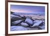 Frost Covered Granite Boulders at Great Staple Tor in Dartmoor National Park, Devon, England-Adam Burton-Framed Photographic Print