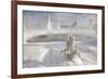 Frost covered trees and snow in thermal basin, Tire Pool, Midway Geyser Basin, Yellowstone-Allen Lloyd-Framed Photographic Print