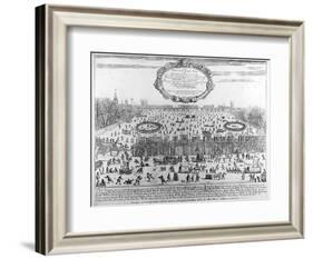 Frost Fair of Winter of 1683-4 on Thames, with Old London Bridge in Distance. C.1684-null-Framed Giclee Print