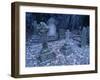 Frost on Headstones and Gravestones in a Graveyard at Ossington, Nottinghamshire, England-Mawson Mark-Framed Photographic Print