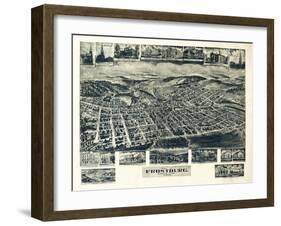 Frostburg, Maryland - Panoramic Map-Lantern Press-Framed Art Print