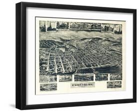 Frostburg, Maryland - Panoramic Map-Lantern Press-Framed Art Print