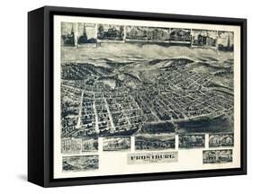 Frostburg, Maryland - Panoramic Map-Lantern Press-Framed Stretched Canvas