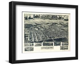 Frostburg, Maryland - Panoramic Map-Lantern Press-Framed Art Print