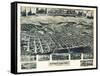 Frostburg, Maryland - Panoramic Map-Lantern Press-Framed Stretched Canvas