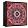 Frosted Leafes in the Forest Mandala Red Toned-Alaya Gadeh-Framed Stretched Canvas