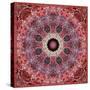 Frosted Leafes in the Forest Mandala Red Toned-Alaya Gadeh-Stretched Canvas